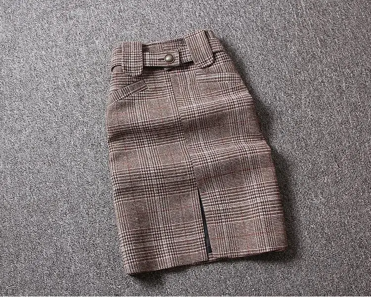 skirt and top 2022 New Band  Autumn Winter Polyester Woolen Skirt Women's All-match High Waist  Office Women Slim  Straight Skirts With Belt ruffle skirt