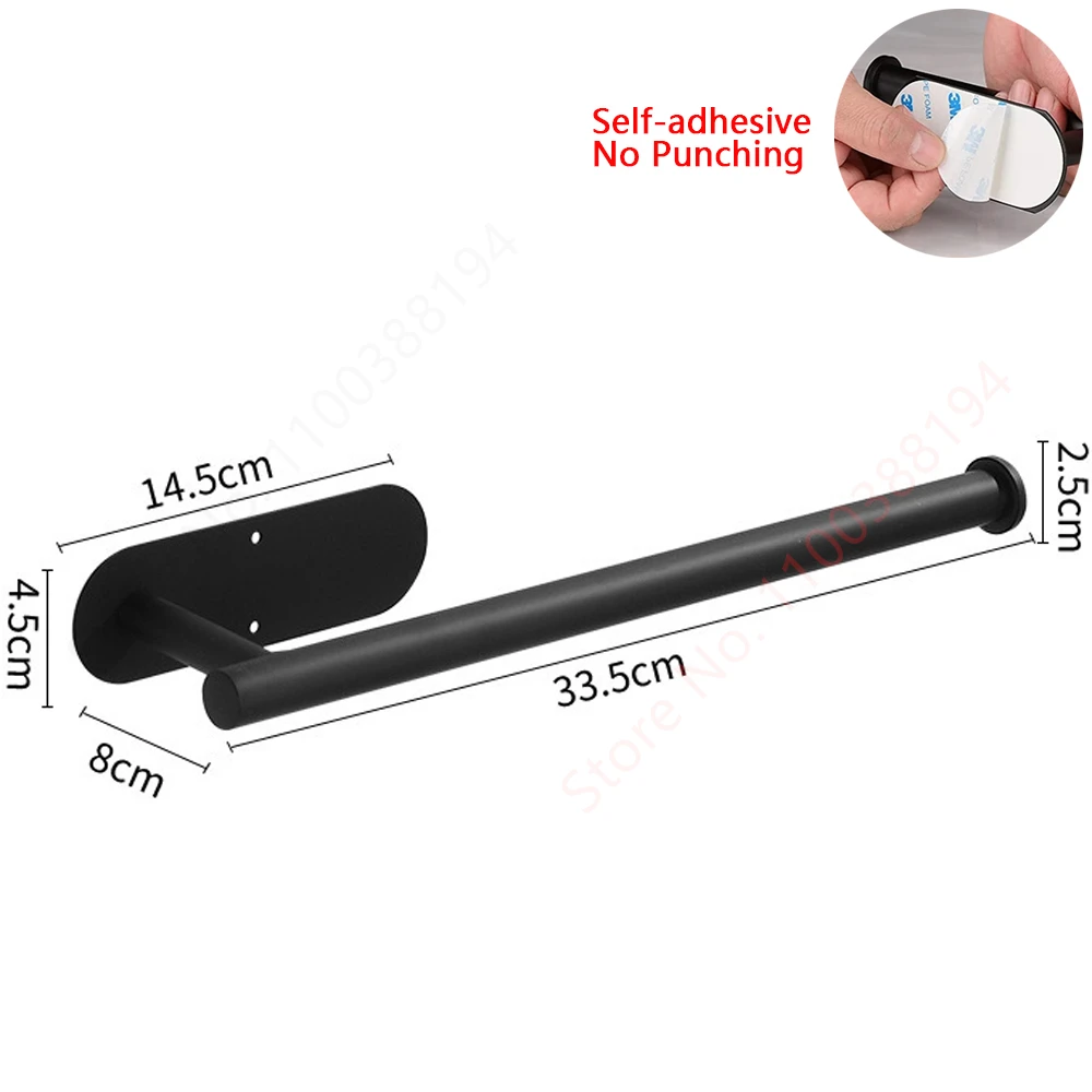 Stainless Steel Adhesive Wall-Mount Towel & Napkin Holder