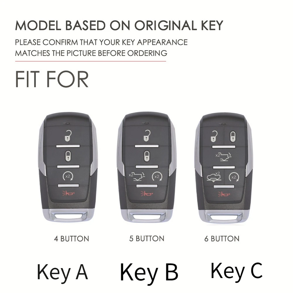 Leather Car Key Cover Case for Dodge RAM 1500 RAM1500 RAM2500 TRX for Chrysler Couve Dodge Jeep Grand Cherokee key case,key case cover,car key shell