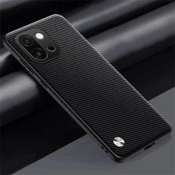 Luxury Business Plain PU Leather Matte Shockproof Phone Case with Bumper Protector - OnePlus 11 (Matte Black)