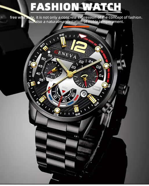 Stainless Steel Cheap Gold Watches For Kids CRRJU 5003 Mens Gold