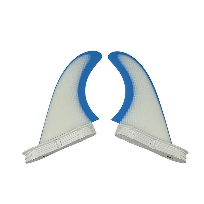 

UPSURF FCS 2 Fin New Style Double Tabs 2 G5i Size Twin FIN Fiberglass Materical Fins Blue with White Color Surfboard Fin