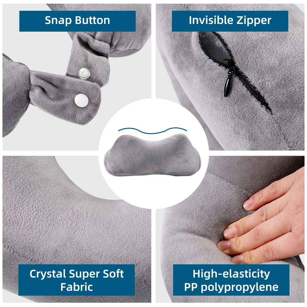 Ultimate Comfort Travel Neck Pillow with Highly Elastic PP Cotton Filling