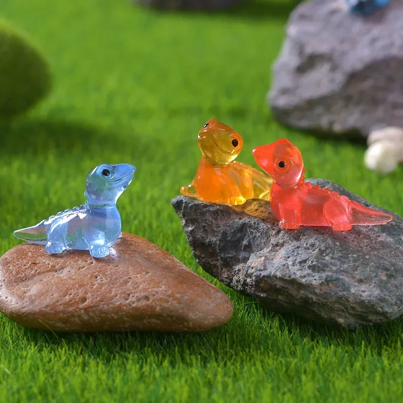 Lizard Figurines 10PCS Mini Glow At Dark Vivarium DIY Accessories Fairy Garden Decoration Kawaii Animals