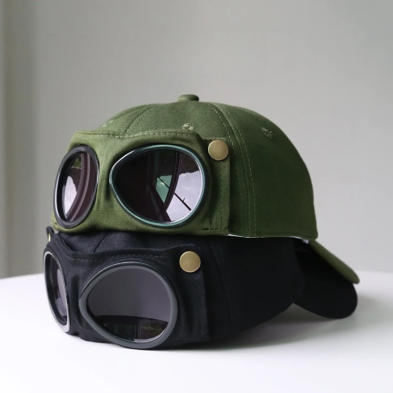 Men's Stylish Aviator Hat with Sunglasses and Versatile Baseball Cap