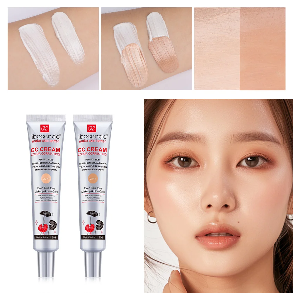 45 мл CC-крем для корекції кольору для обличчя Centella Asiatica Repair BB Cream Natural Concealer Whitening Liquid Foundation Cosmetics