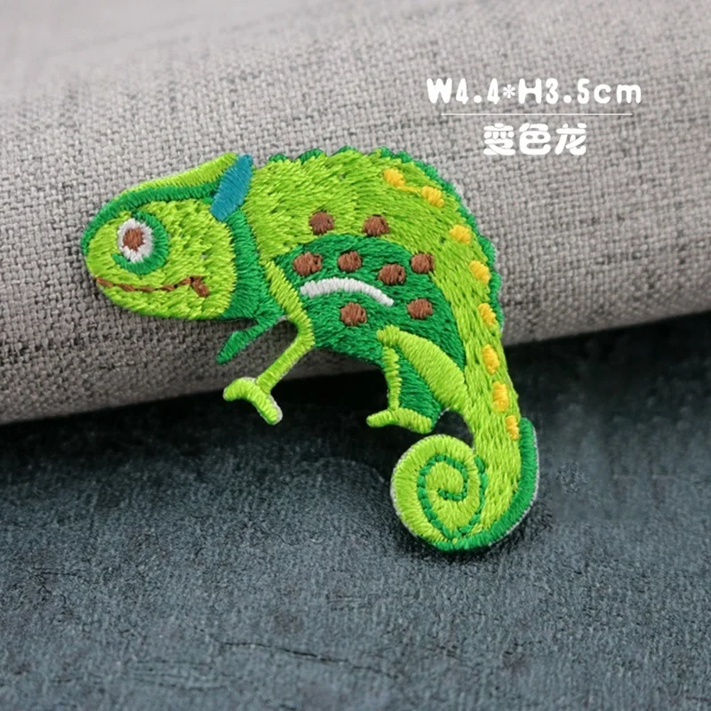 1 Pcs 고품질 귀여운 나태 천산갑 카멜레온 Hornbill 스티커 동물 패치 아이언 가방 청바지 옷 DIY 장식 Applique