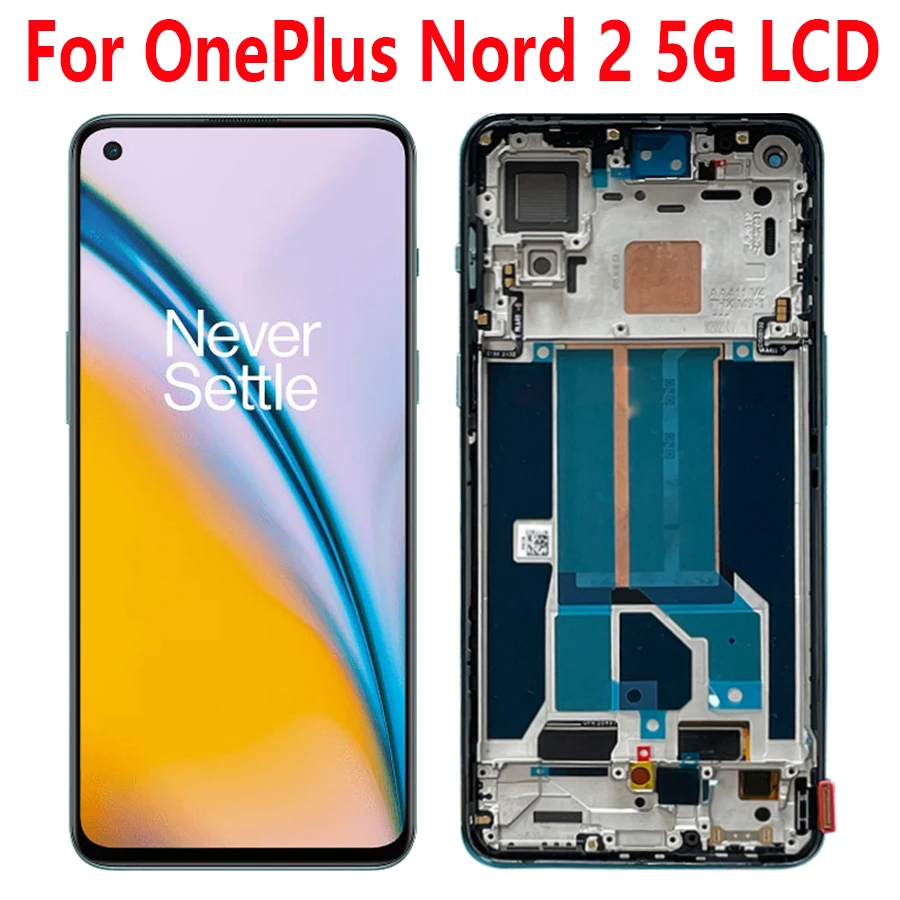 

6,43 "оригинальный для OnePlus Nord 2 5G ЖК-дисплей, экран, сенсорная панель, дигитайзер в сборе для OnePlus Nord 2 5G DN2101 DN2103