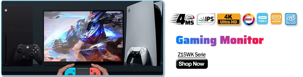 ZEUSLAP 16" 2,5K 144 Hz Tragbarer Monitor 2560*1600 16:10 100 % sRGB 500Cd/m² Reise-Gaming-Display für Laptop Switch PS4 Ps5 Xbox