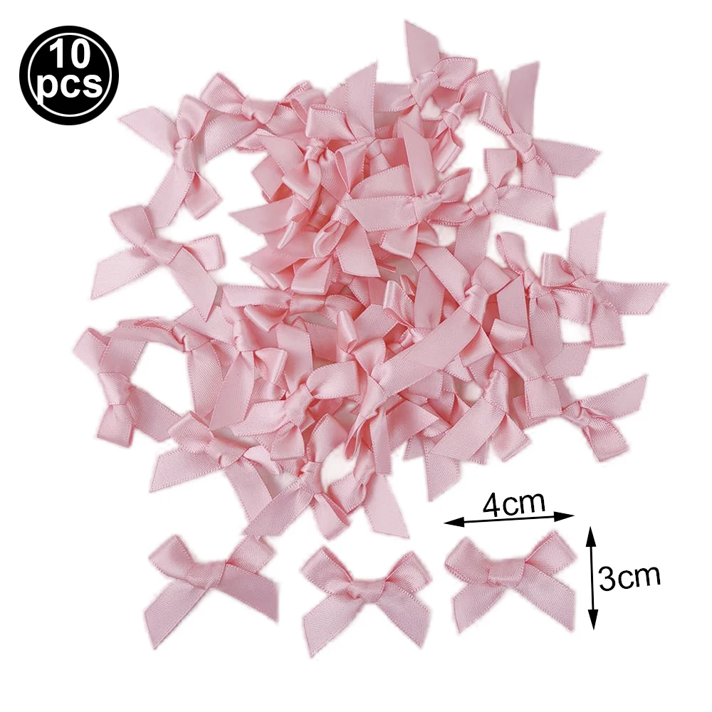 Set of 10 Pink Bow Cupcake and Cake Toppers for Coquette-Themed Parties and Bridal Showers