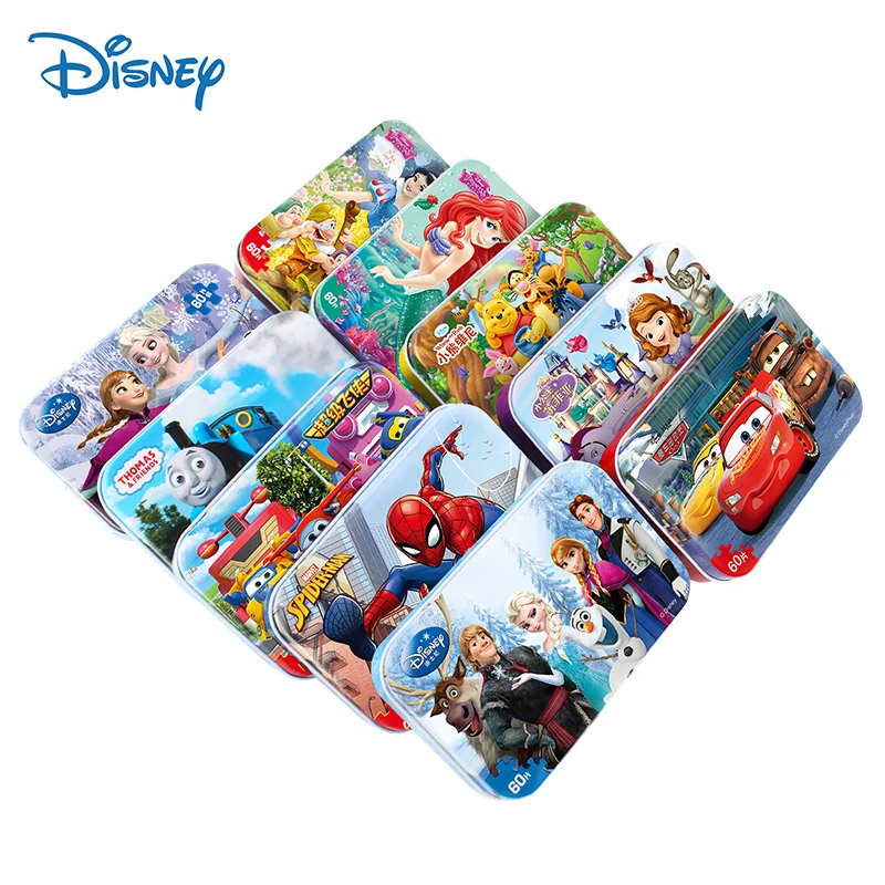 

Оригинальный пазл Disney 60 штук жестяная коробка пазл для детей оригинальный Томас Друзья мир Юрского периода Замороженные обучающие игрушки