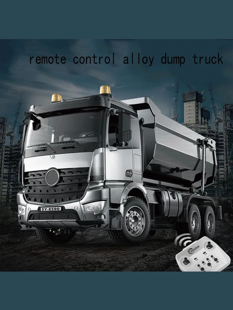 RC Muldenkipper DoubleE E590-003 1/20 6X6 Elektrisch Hebender Ferngesteuerter Kipper mit Metallgetriebe, Geräuschen und Lichtern Modellfahrzeug RTR