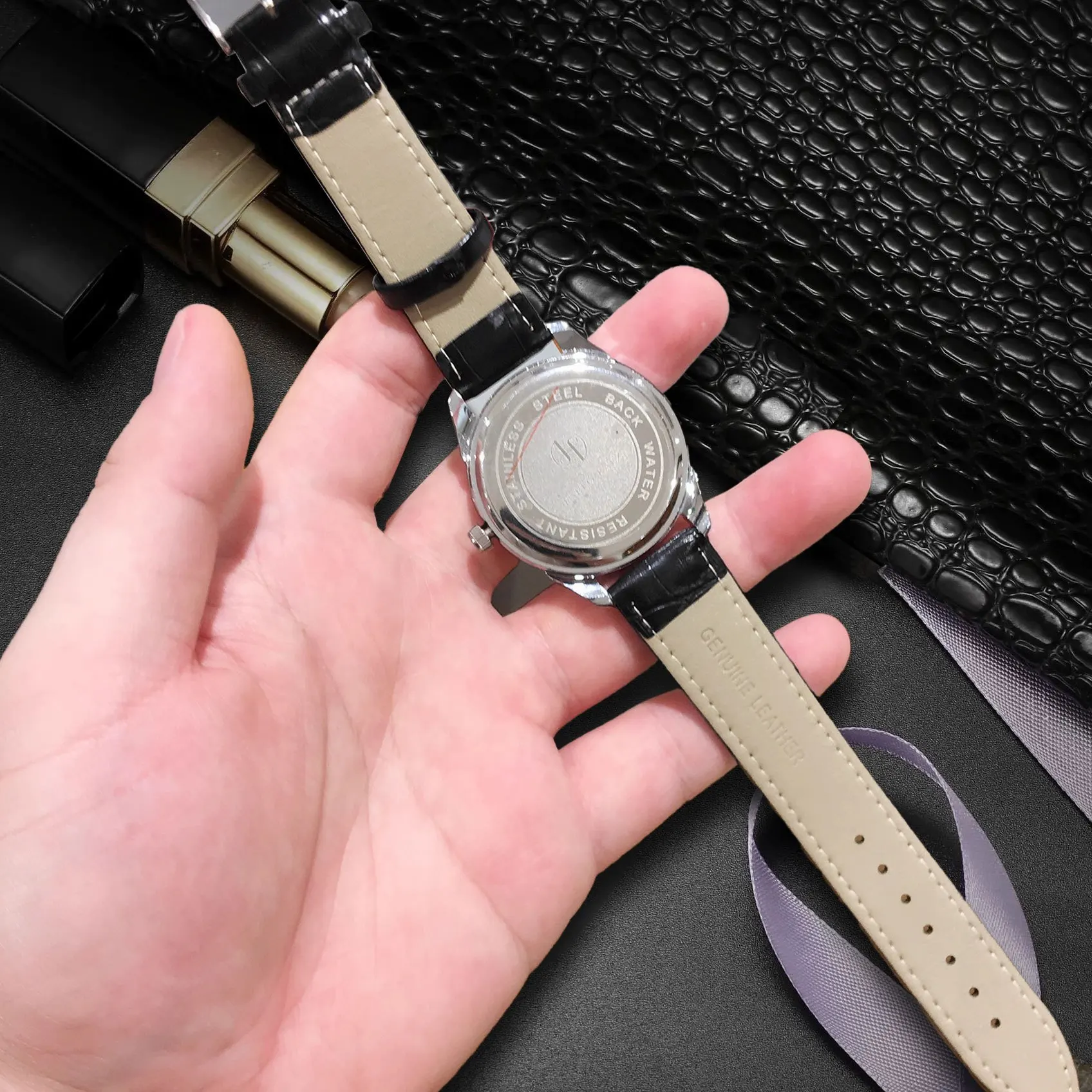 Elegant Alligator Leather Unisex Watch Strap - Genuine Leather Replacement Band
