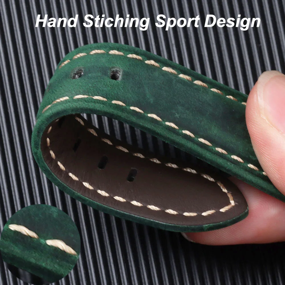 Authentic Retro Calf Leather Watchbands - Premium Cowhide Crazy Horse Straps