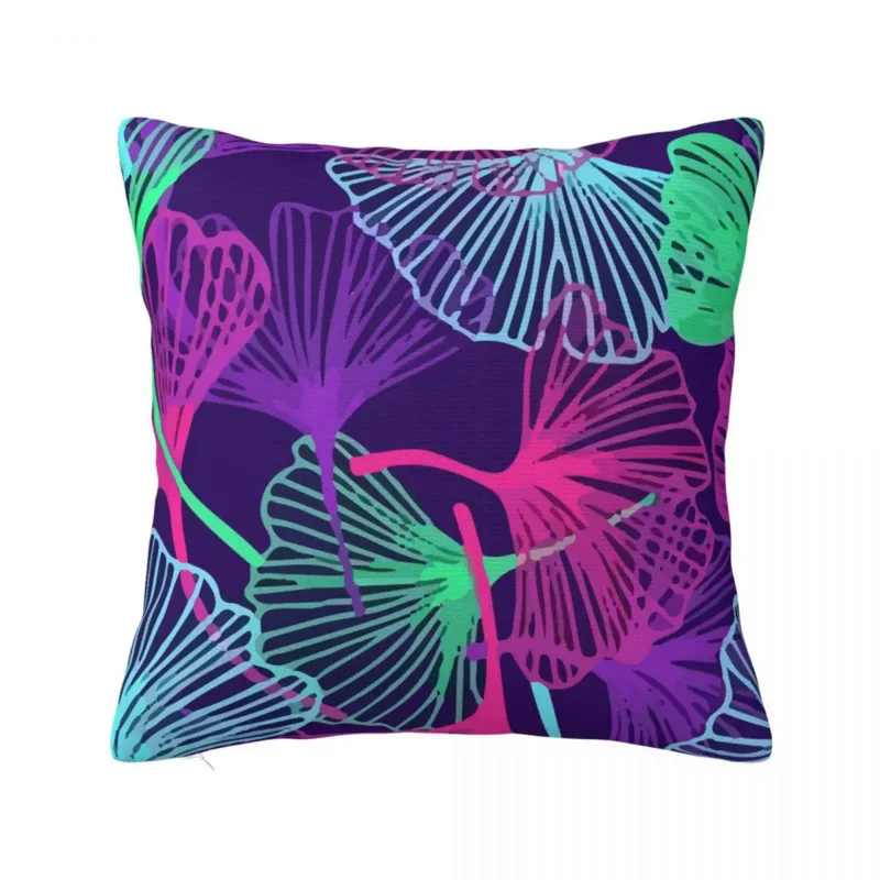 

Colorful Ginkgo Biloba Pillow Cover Tropical Leaves Funny Pillow Case Square Cushion Cover Pillowcases For Living Room Chair