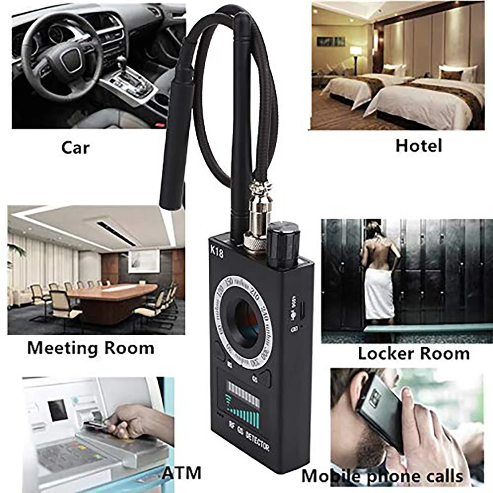 K18 Multi-function Camera Detector GPS Bug hunter's GPS lens Detect Machine Wireless Lens Device Finder