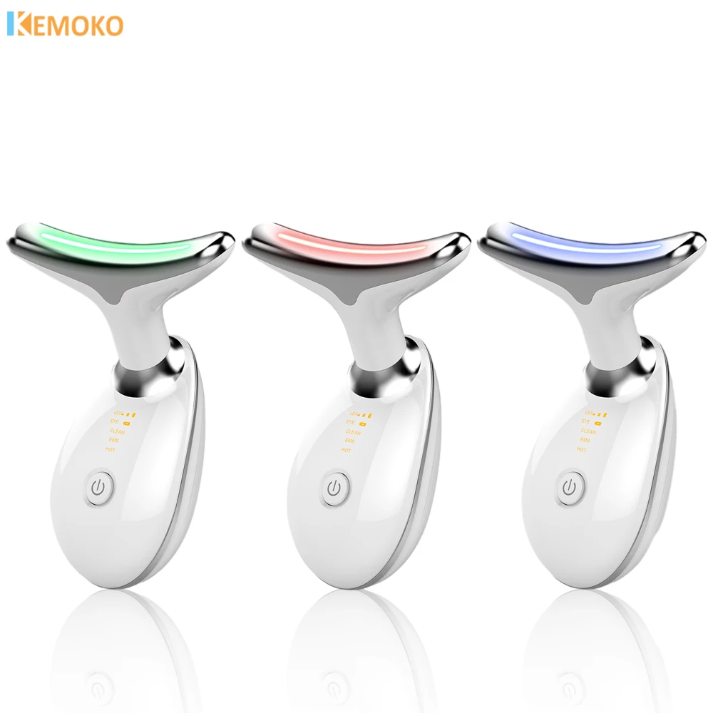 

Facial Massager Microcurrent EMS Neck Face Lifting Neck Face Beauty Skin Tighten Device LED Photon Therapy Neck Facial Massager