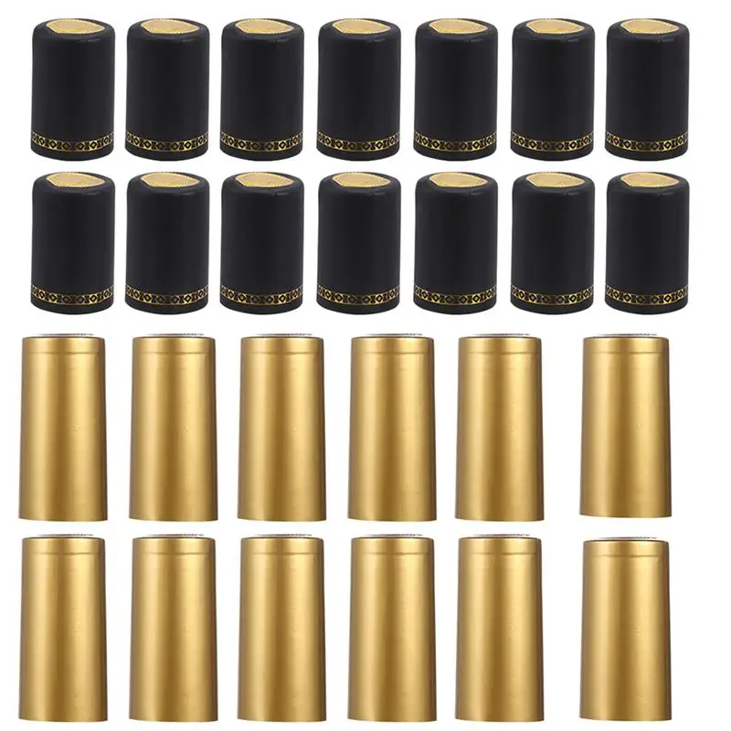 100pcs PVC Wine Bottle Caps Sealing Film Cork Top wine bottle pull cord heat shrink cap (Assorted Color) |