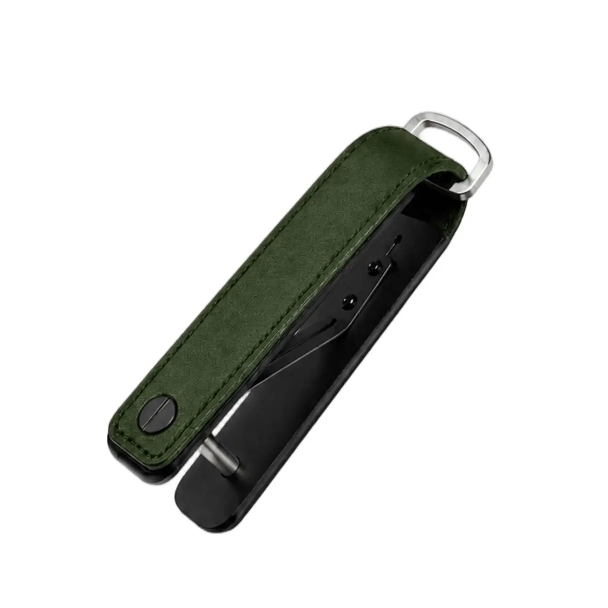 All-in-One Compact Aluminum Outdoor Keychain and Leather Organizer