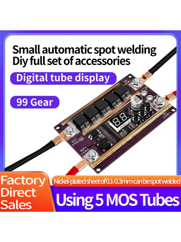 Mini Spot Welder For18650 Battery Diy Kits 99 Levels Digital Display Adjustable Spots Welding Control Board Spot Welding Machine