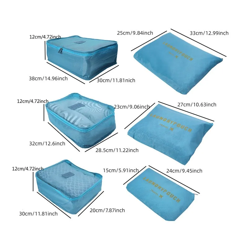 6Pcs/Set Baggage Travel Organizer Bags Clothes Travel Accessories Multifunctional Waterproof Packing Organizer Bags