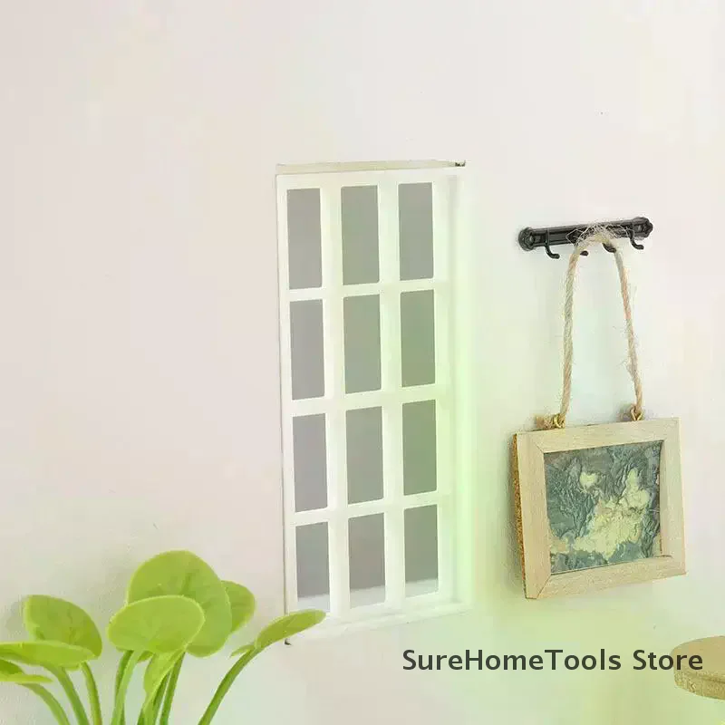 1/12 Dollhouse Simulation Wood Window Frame Model Dollhouse Furniture Decoration Dolls House Micro Scene Accessories