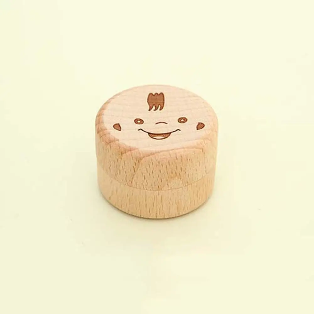 Wooden Wood Baby Tooth Box Baby Teeth Save Primary Teeth Tooth Fairy Box Souvenirs Box Fetal Hair Umbilical Cord Preservation