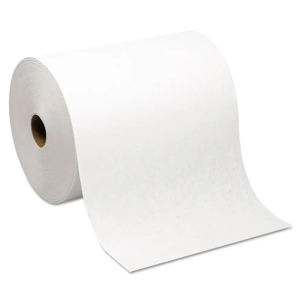 Strong Absorbent White Paper Towel Roll 1 Ply 6 Rolls/Carton USDA Certified Biobased Multipurpose Cleaning Towel