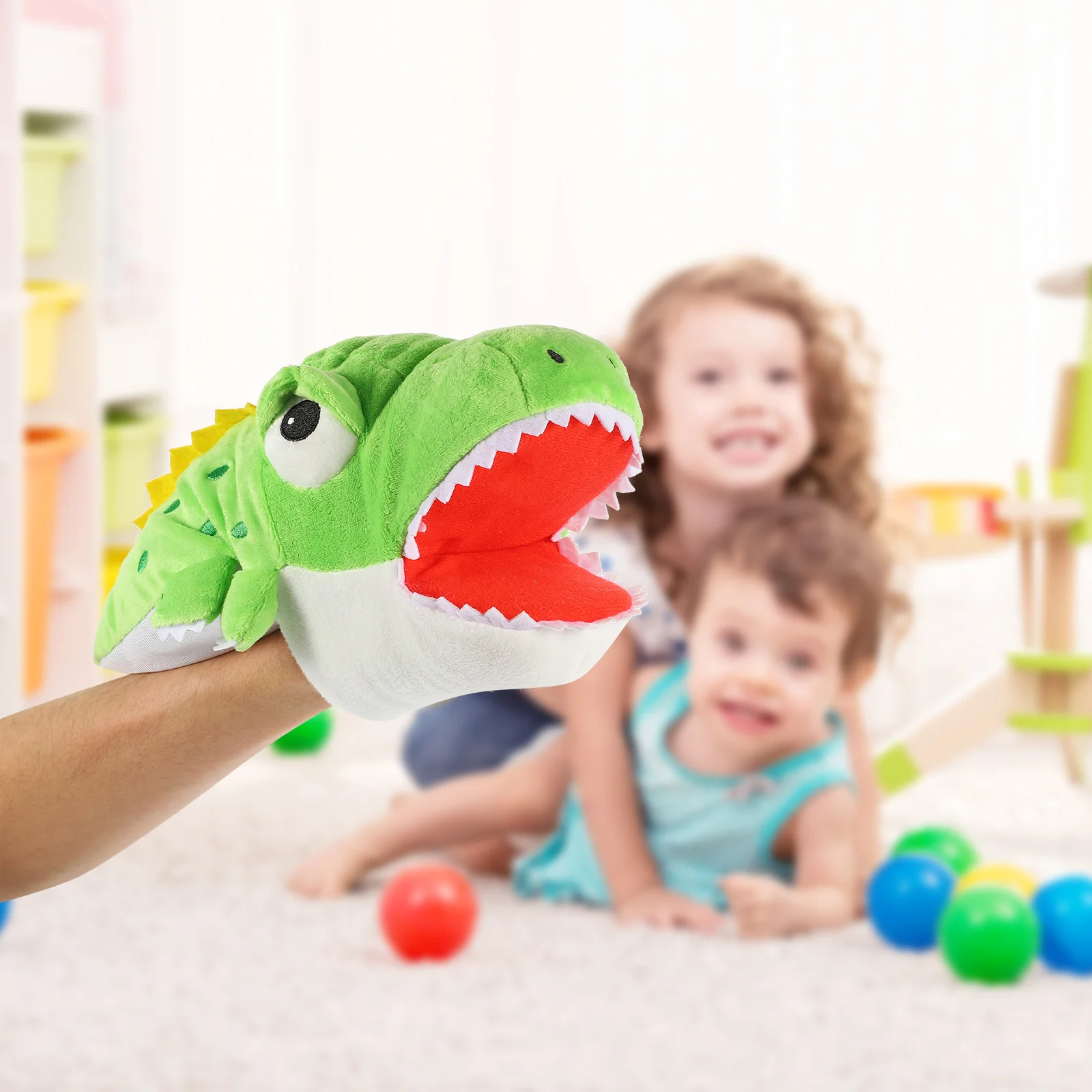 

Blue Whale Hand Puppets Plush Stuffed Animal Glove Fish Gift Basket Party Supplies 30Cm