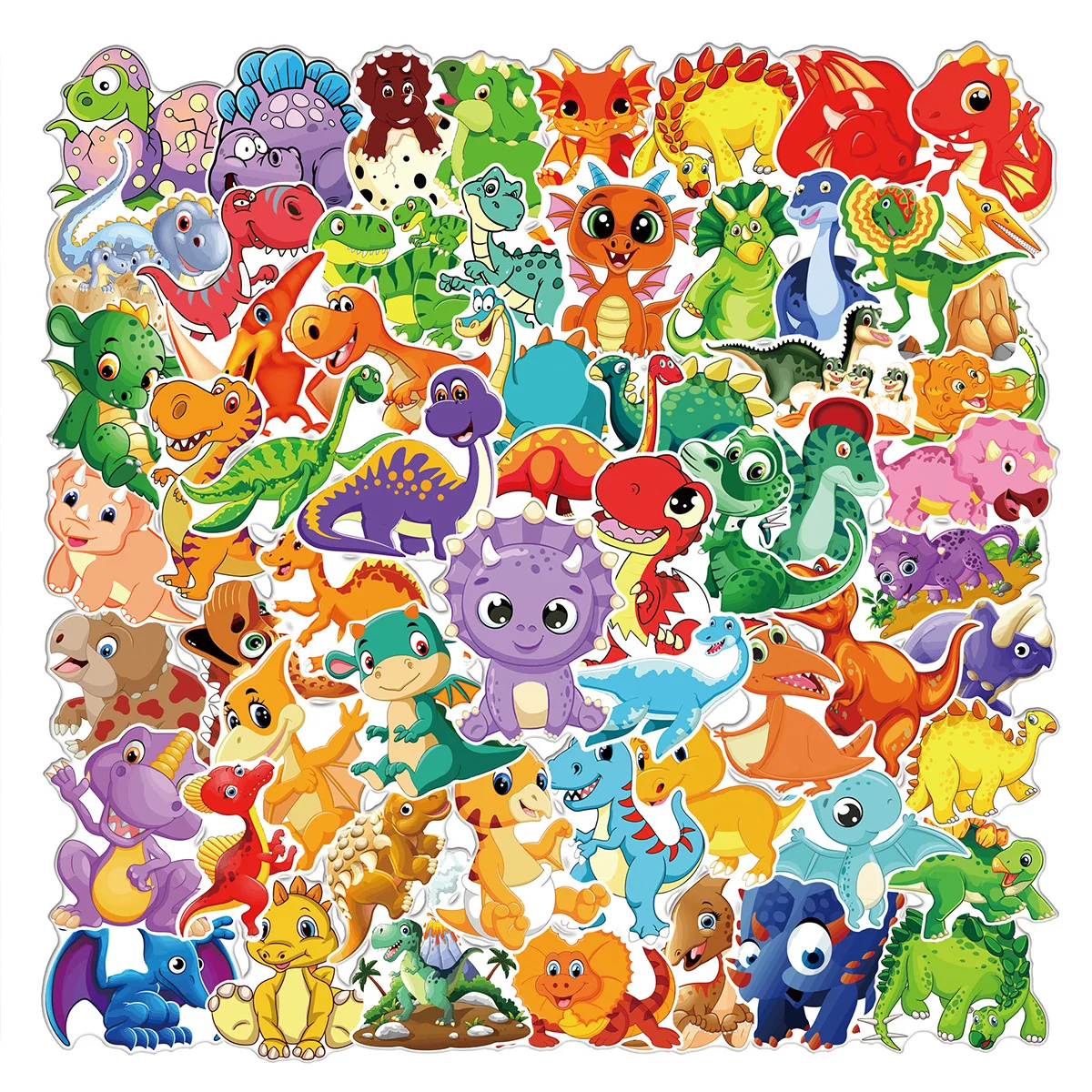 

10/30/60PCS Cute Cartoon Dinosaur Dragon Stickers Toy DIY Fridge Notebook Laptop Luggage Travel Kawaii Sticker Kids Decals Gifts
