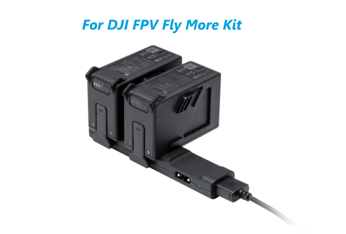 Lot de deux batteries intelligentes 2000mAh pour DJI FPV avec hub de charge, Kit Fly More