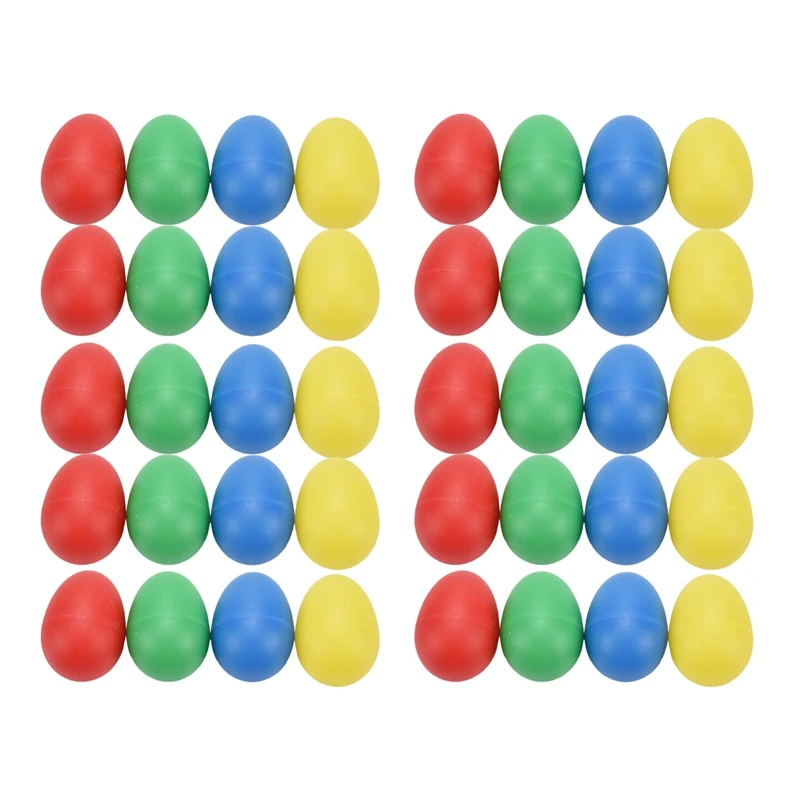 

40Pcs Shaker Eggs Plastic Musical Egg Shaker With 4 Colors Kids Maracas Egg Percussion Toys
