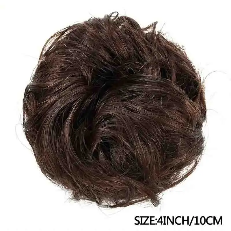 1pc Messy Bun Hair Pieces for Women Human Hair Curly Wavy Chignon Scrunchies Thick Updo Extensions Versatile Styling