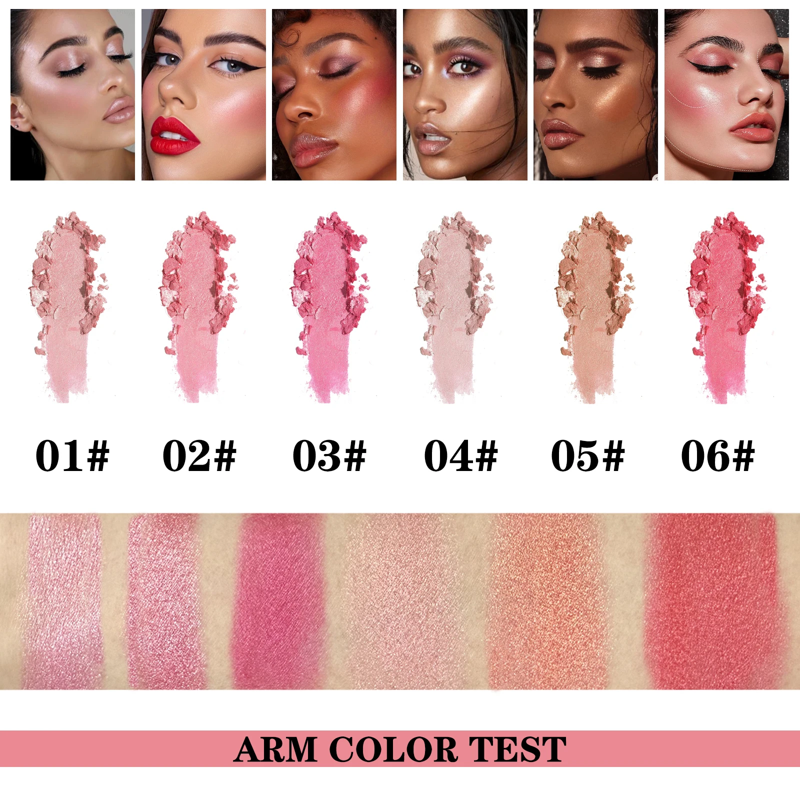 Pearlescent Shimmer Blush Powder, Single-color Blush, Fine Powder, Improves Skin Tone, Blush Without Flying Powder 4