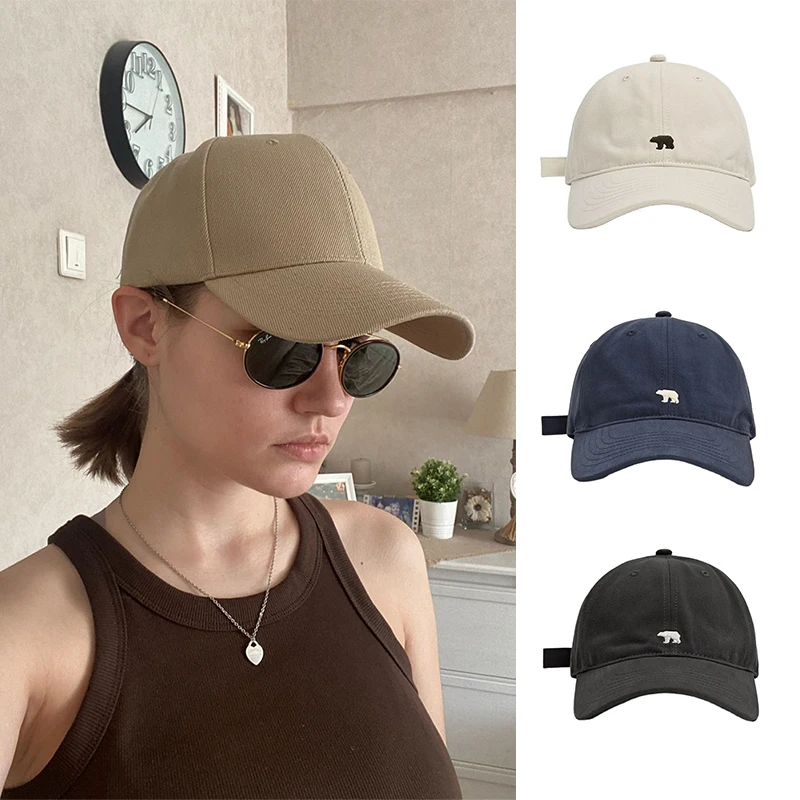 Solid Color Baseball Cap Women Sun Visor Caps Summer Outdoor Adjustable Cotton Snapback Hats Men Dad Hat_voghion.com