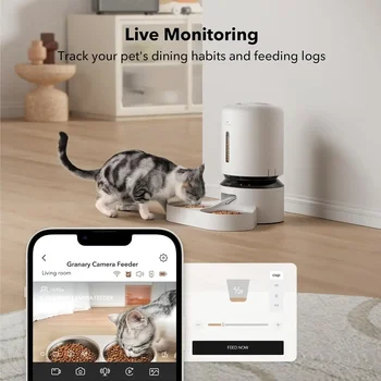 PETLIBRO Automatic Cat Feeder with Camera w/ Night Vision, 5G WiFi Pet Feeder with Phone APP Control, 2-Way Audio, Sound Alerts 5