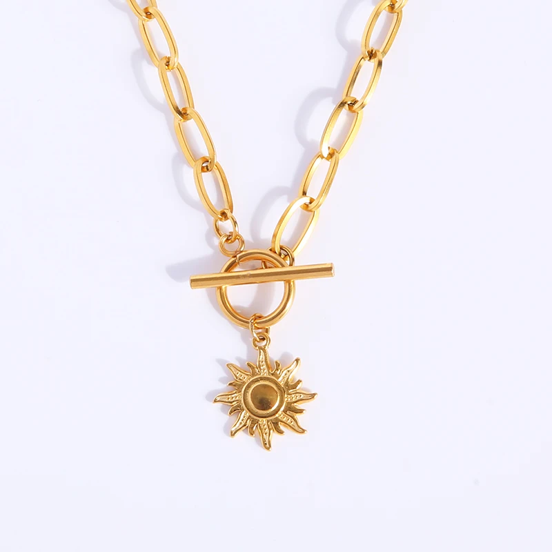 Sun Necklace Stainless Steel Necklace 
