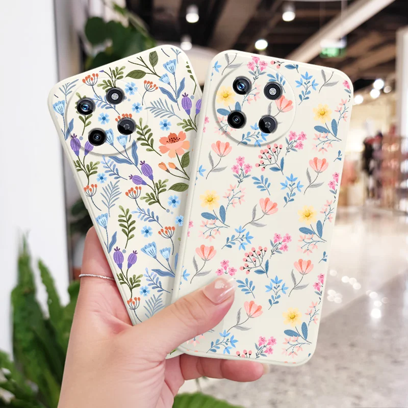 Brilliant Floral Liquid Silicone Phone Case Cover