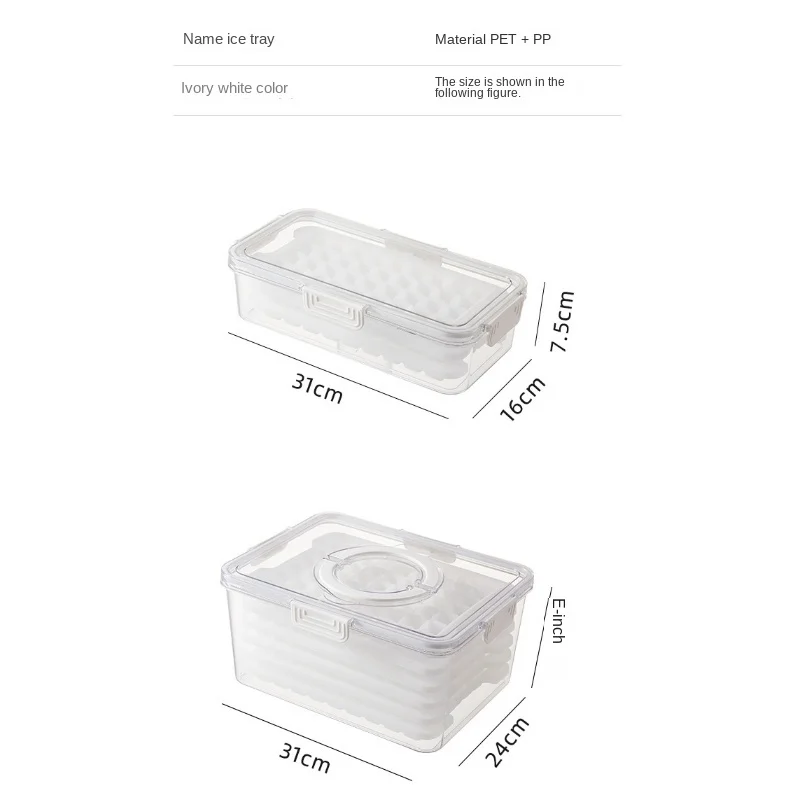 High Capacity PET Seal Silicone Ice Cream Ice Mold And Storage Box Ice Cube Tray Making Mould Box Maker Bar Kitchen Accessories_voghion.com
