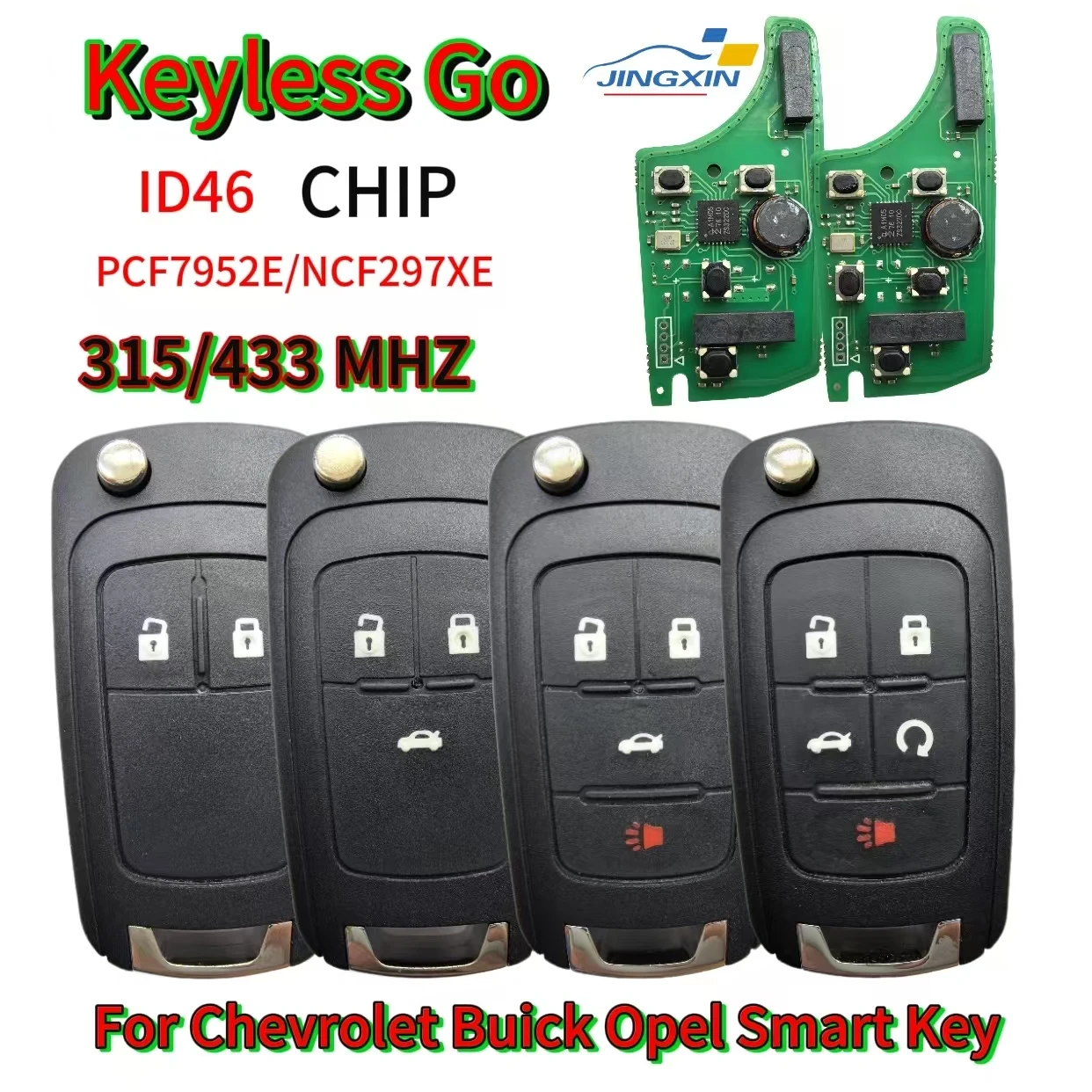 Keyless Go315/433 MHz ID46 Smart Remote Key für Chevrolet Cruze Aveo Orlando Trax Buick Lacrosse Encore Regal Verano Opel Vauxhal