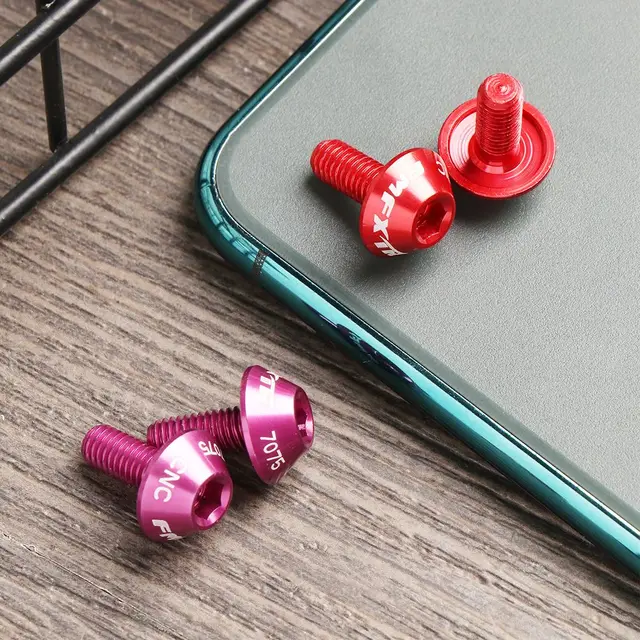 2Pcs Aluminum Alloy Bike Bicycle Water Bottle Holder Cage Screw Bolts M5x12mm Stainless Steel Screw Durable Bike Accessory 4