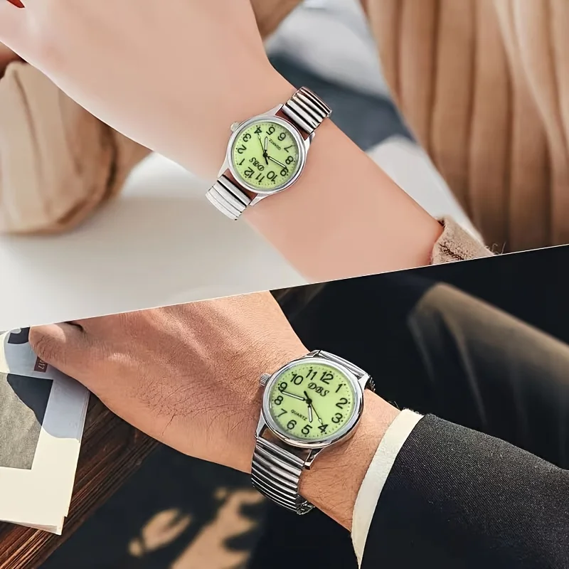 Couple Night Glow Surface Watch Spring Watch Elastic Elastic Watch Fashion Trend Big Digital Clear Watch 2