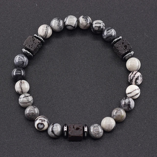 Lot De 2 Bracelets à Perles Pour Homme - Alliage Noir Brillant, Style Décontracté Ou Sportif - Accessoire De Mode Quotidien Ou Gym