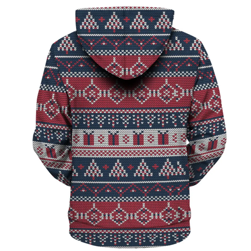 2023 Autumn/Winter Sweater Christmas Sweater Christmas Hat Saint Christmas Deer Digital Print Hoodie Sweater Men and Women