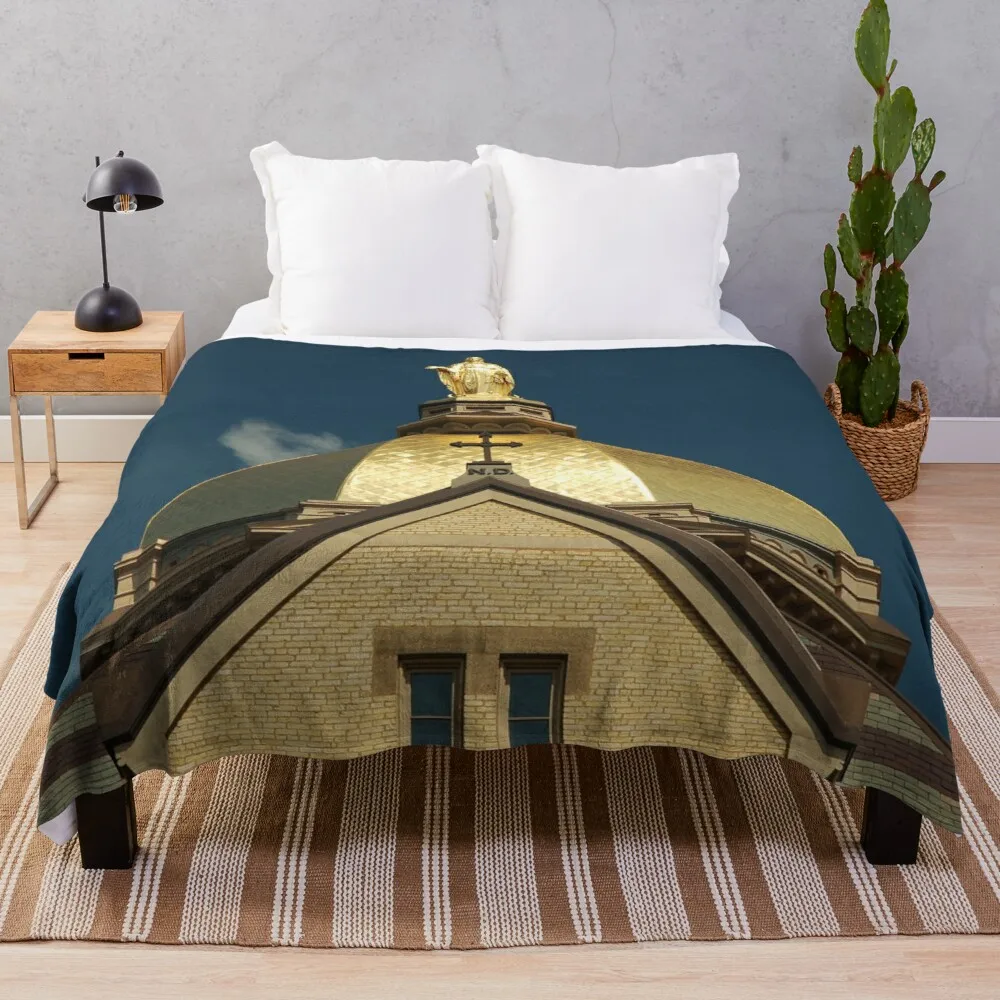 

Golden Dome-University of Notre Dame Throw Blanket Blanket Luxury Blanket For Sofa
