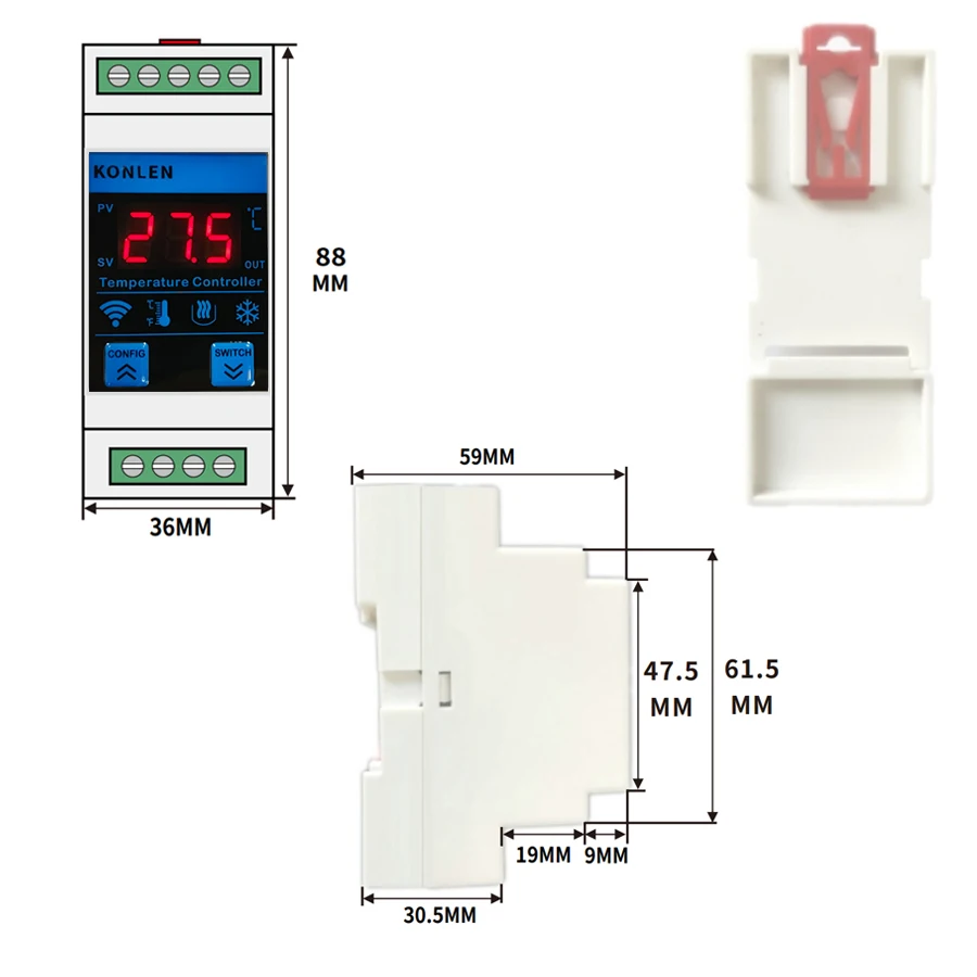 Tuya WIFI temperature Sensor Thermometer Monitor Heating Freezer Controller Room