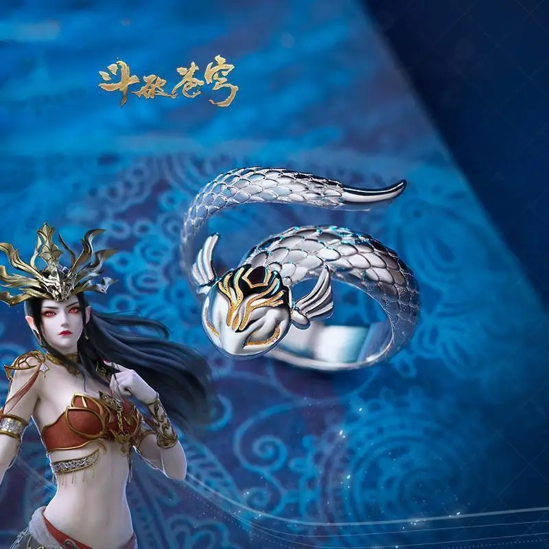 

Battle Through The Heaven Fights Break Sphere Medusa Snake Ring Silver Color Ring Anime Role New Trendy Action Figure Gift Rings