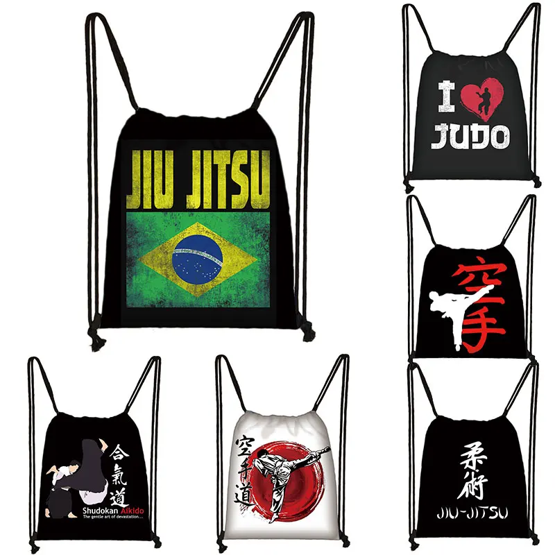 JiujitsuBrazilianAikidoKaratePrintBackpackWomenDrawstringBags