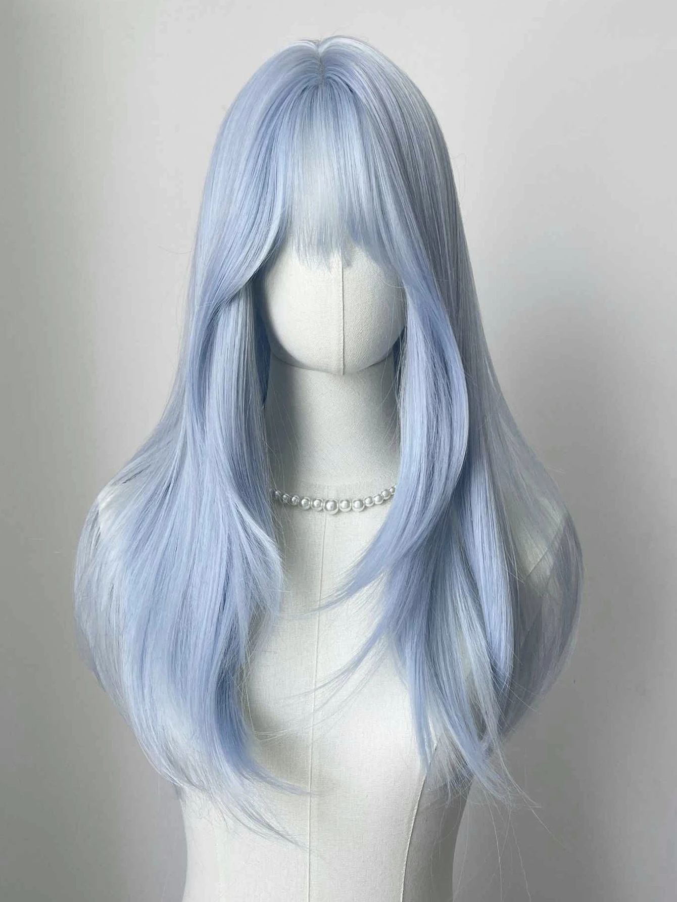 Gray Synthetic Straight Wig for Women Daily Cosplay