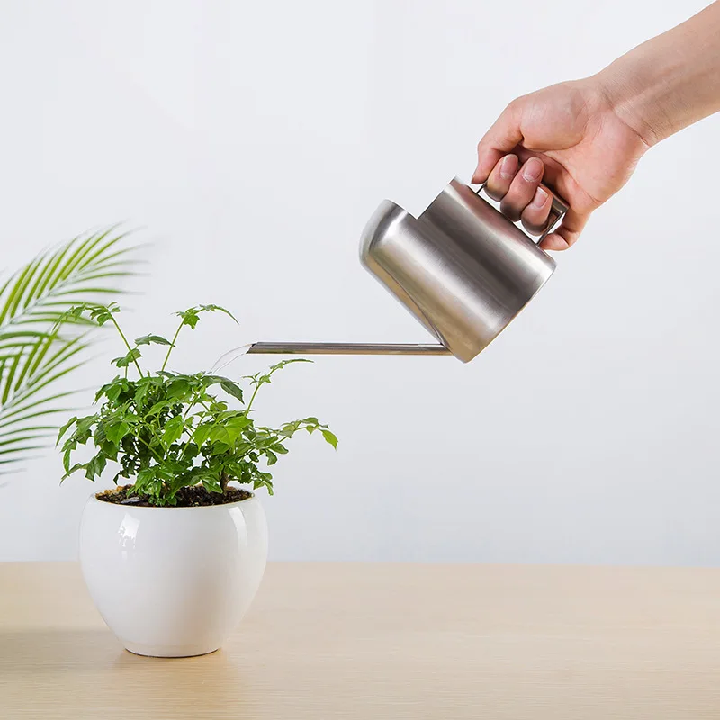 thumbnail image 2 of Stainless Steel Watering Can With Long Spout - 1500ml Capacity For Indoor/Outdoor Potted Plants & Garden Flowers 2 of 12